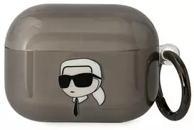 Karl Lagerfeld KLAPHNIKTCK AirPods Pro dėklas juodas/juodas Karlo galva