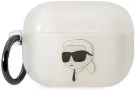 Karl Lagerfeld KLAP2HNIKTCT Airpods Pro 2 dėklas, permatomas, Ikonik Karl Lagerfeld