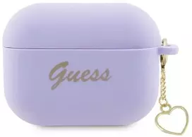 Guess GUAP2LSCHSU AirPods Pro 2 dėklas, Violetinis/Violetinis, Silikoninis Mylimųjų Širdelių Kolekcija