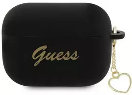 Guess GUAP2LSCHSK AirPods Pro 2 dėklas juodas/juodas Silicone Charm Heart Collection