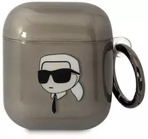 Karl Lagerfeld KLA2HNIKTCK AirPods 1/2 dėklas juodas/juodas Karl's Head
