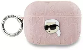 Karl Lagerfeld Monogram Karl Head dėklas, skirtas AirPods Pro 2 - rožinis