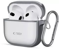 Tech-Protect Plonas dėklas su kabliuku AirPods 4 - Pilkas