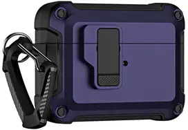 Airpods 4 Pro šarvuotas dėklas su karabinu - Violetinė