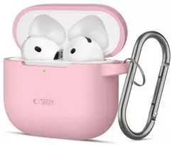 Tech-Protect Silikoninis dėklas su kabliuku AirPods 4 - Rožinis