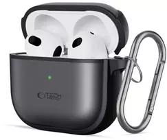 Tech-Protect Plonas dėklas su kabliuku skirtas AirPods 4 - Juodas