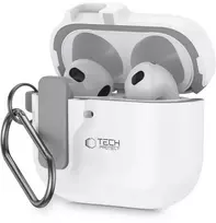 Tech-Protect Slim dėklas su kabliuku AirPods 4 - Baltas