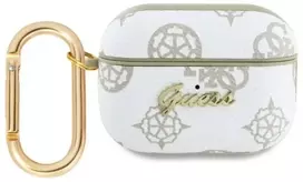 Guess GUAP2PG4GPH AirPods Pro 2 (2022/2023) dėklas baltas 4G kabliukas