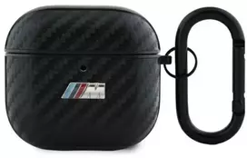 BMW BMA4CMPUCA AirPods 4 dėklas juodas/juodas PU Carbon M Collection