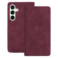 Išmanusis zomšinis dėklas Samsung Galaxy S25, bordo spalvos