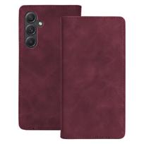 Išmanusis zomšinis dėklas Samsung Galaxy A55 5G, bordo spalvos