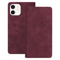 Išmanusis zomšinis dėklas, skirtas iPhone 12 / 12 Pro, bordo spalvos