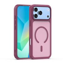Mag Matt dėklas, skirtas iPhone 17 Pro 6,3" / iPhone 18 Pro 6,3" bordo spalvos, su didele anga