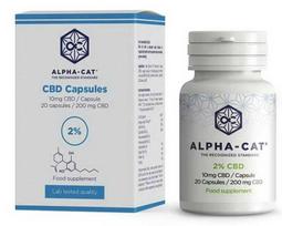 Alpha-CAT CBD kapsulės 20 × 10 mg, 200 mg CBD, 32,4 g
