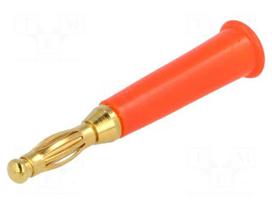 Plug | 4mm banana | 60VDC | red | non-insulated | Max.wire diam: 5mm