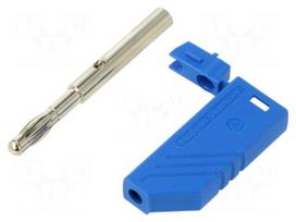 Laboratory connector: 4mm banana | plug | 24A | 30VAC | 60VDC | blue