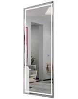 Kirpyklos konsolė su LED veidrodžiu – PRO modelis 180 x 70 cm, sidabro spalvos