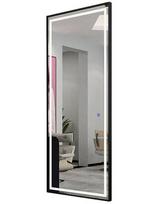 Kirpyklos veidrodis su LED apšvietimu PRO 180 × 70 cm, juodos spalvos