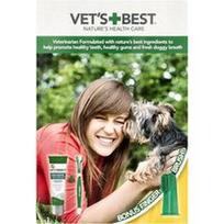 Vet's Best, Dantų priežiūros rinkinys su pirštų šepetėliu šunims, 3 dalių rinkinys