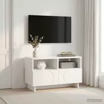 Televizoriaus stovas 60 x 34,5 x 40 cm Balta Apdirbta mediena