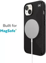 Speck Presidio2 Grip + MagSafe - dėklas skirtas Apple iPhone 14 Plus su MICROBAN coating Juodas / Juodas / Baltas