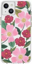 Rifle Paper Clear - auksinis dekoruotas dėklas, skirtas Apple iPhone 14 Plus Rose Garden