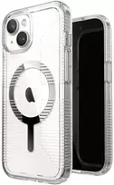 Speck Gemshell Grip + MagSafe - dėklas skirtas Apple iPhone 16e / Apple iPhone 15 / Apple iPhone 14 / Apple iPhone 13 Clear / Chrome Finish