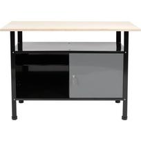 Vorel Darbo stalas 58450, 1160x600x830 mm, 1160x600x20 mm, 0.8-1 mm, plieno lakštas, fanera, 2 raktai, užrakinamos durys