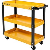 Vorel Įrankių vežimėlis 81860, 775x760x355mm, 120kg, 3 lentynos, 4 ratai, 75mm, plieno lakštas, miltelinis dažymas