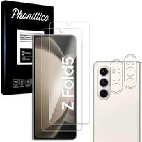 Ilgalaikė apsauga Samsung Galaxy Z FOLD 5 ir kameros apsaugos [2 vnt. pakuotėje] Phonillico® stiklinė plėvelė.