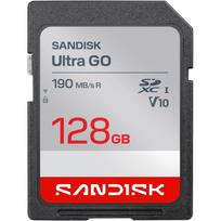 Sandisk atminties kortelė Ultra GO SDSDUGN-128G-GN6IN, 128GB, SDXC, UHS-I, 190MB/s, U3, V10, juoda, atspari vandeniui, magnetams