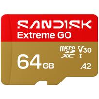 Sandisk Extreme GO atminties kortelė SDSQXGN-064G-GN6MN, 64GB, MicroSDXC, UHS-I, 170MB/s, 80MB/s, U3, V30, A2