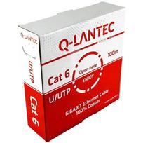Q-Lantec tinklo kabelis KIU6PVC100Q, 100 m, cat.6A, U/UTP, 23 AWG, PVC, apvalus, pilkas, -30 - 75 °C