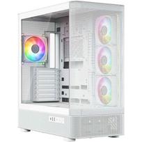 Modecom kompiuterio korpusas Volcano AQ300 MC-A-AQ300-4FA-W, Midi bokštas, ATX, 4x 120 mm ARGB ventiliatoriai, grūdintas stiklas