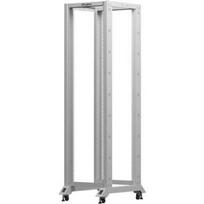 Lanberg stovas OR01-6842-S, 42U, 19 colių, 600x800 mm, pilka, atvira, 600 kg, ratukai su stabdžiais, kojelės, M6 varžtai