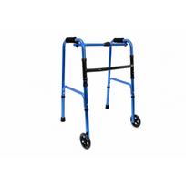 Reha Fund vaikštynė RF-131/N, 79-97cm, 100kg, 4 kojos, 2 ratai, aliuminis, mėlyna, ergonomiška, neslystantys pėdos