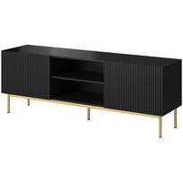 PAFOS RTV cabinet on golden steel frame 150x40x60 cm matte black