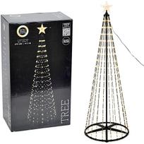 Dekoratyvinė Eglė 370 Led, Super šilta Balta, 210 Cm, Juoda