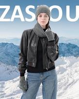 Kepurė, šalikas ir lietimui jautrios pirštinės Žieminis komplektas Šiltas pilkas — unisex žieminiai drabužiai, išmaniojo telefono priedai, fleece komplektas, šilta beanie kepurė, pirštinės telefonui, žiemos dovana