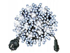 Lauko Kalėdinė girlianda 200 Led, 15 metrai Šaltai baltos spalvos Flash