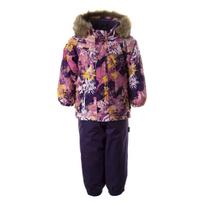 Huppa Žieminis komplektas LASSE, pink pattern/ dark lilac, 92
