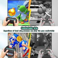 Žaidimų vairas Joy-Con ergonomiškas rinkinys 4 vnt. juodas priedai — nintendo switch, mario kart, switch valdiklis, lenktynių žaidimai, switch priedai, nintendo pultelis, dovana žaidėjui