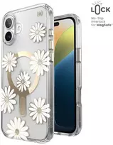 Speck Presidio Lux ClickLock & MagSafe - dėklas skirtas Apple iPhone 16 Plus Sunshine Daisies / Clear / Gold