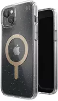 Speck Presidio Perfect-Clear su Glitter + MagSafe - dėklas skirtas Apple iPhone 15 Plus / 14 Plus su MICROBAN coating Clear / Gold Glitter