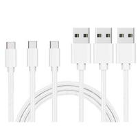 USB-C kabelis Oppo Reno 4 - Oppo Reno 4Z - Oppo Reno 4 Pro - Nerinio audimo sidabrinis baltas 1 metras [PARTIJA 3] Phonillico®
