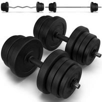 Hantelių rinkinys 3 viename 60 kg juoda/sidabrinė