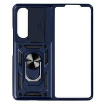 Atsparus smūgiams dėklas, skirtas Samsung Galaxy Z Fold 5 - AVIZAR - Stumdomas fotoaparato dangtelis - mėlynas žiedas