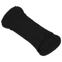 vidaXL Universali virvė 4 mm 25 m Juoda Poliesteris