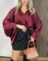 Satino palaidinė moterims, Made in Italy, bordo, L/XL