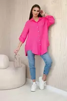 Moteriška oversize muslino palaidinė, rožinės spalvos